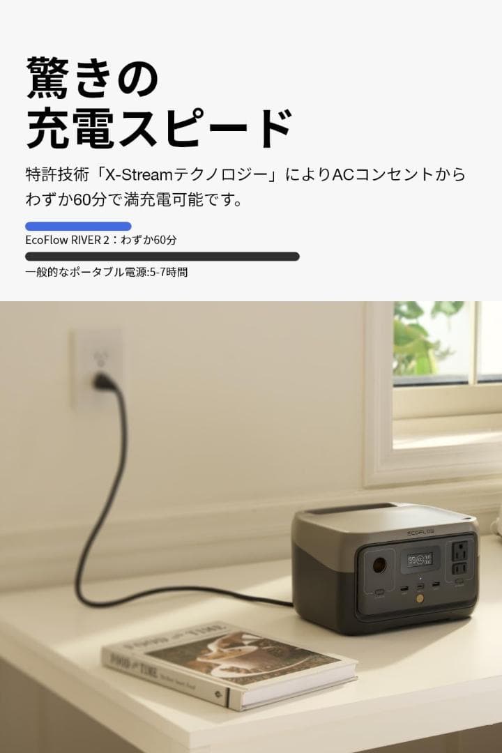 フル充電ポータブル 持ち運び便利 短時間