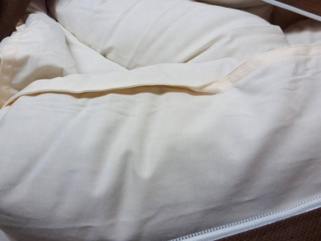 ナチュラルダックダウン クイーンサイズ 羽毛布団 ダウン90％ アイボリー