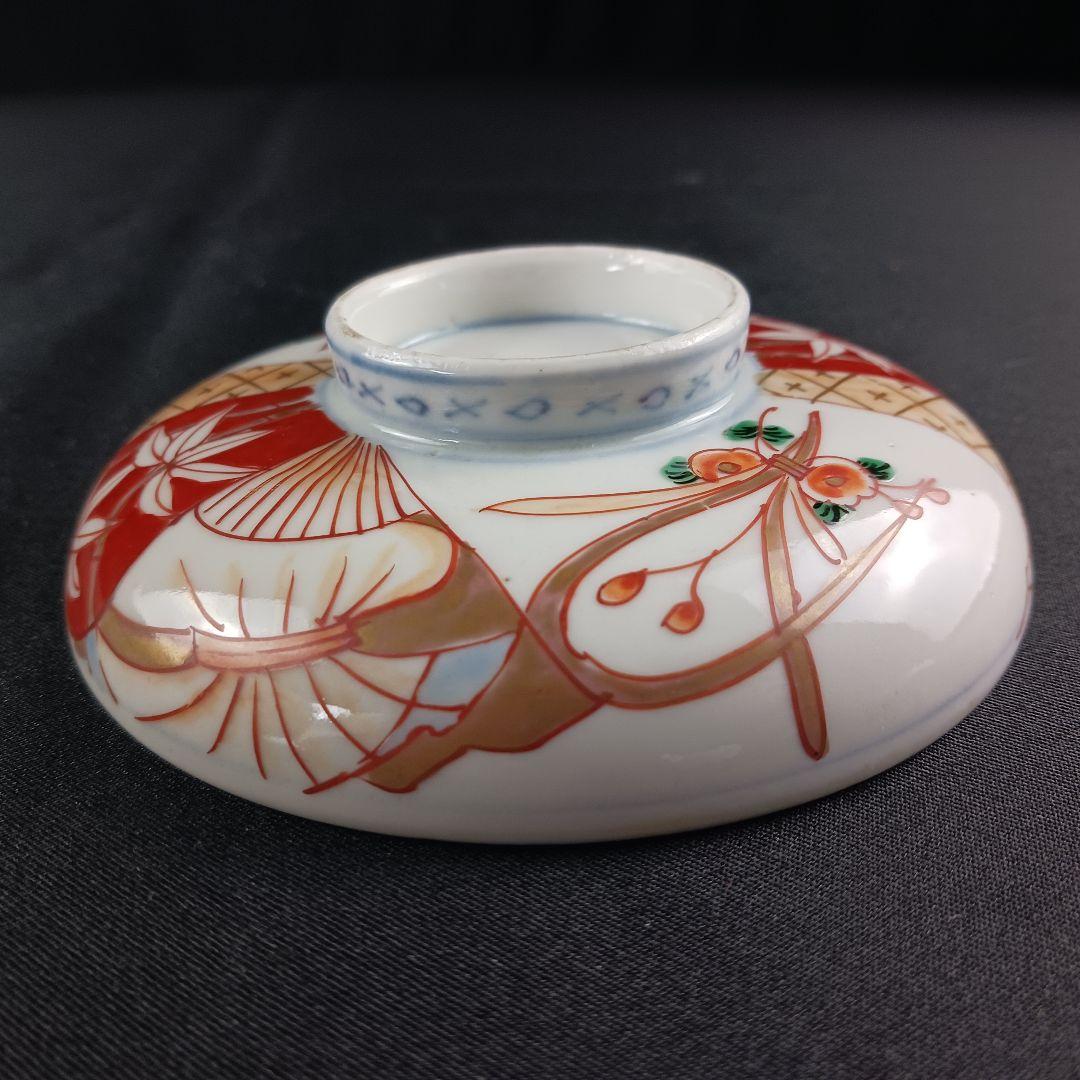 Y2794-2 伊万里 染錦 蓋茶碗 10客セット 共箱