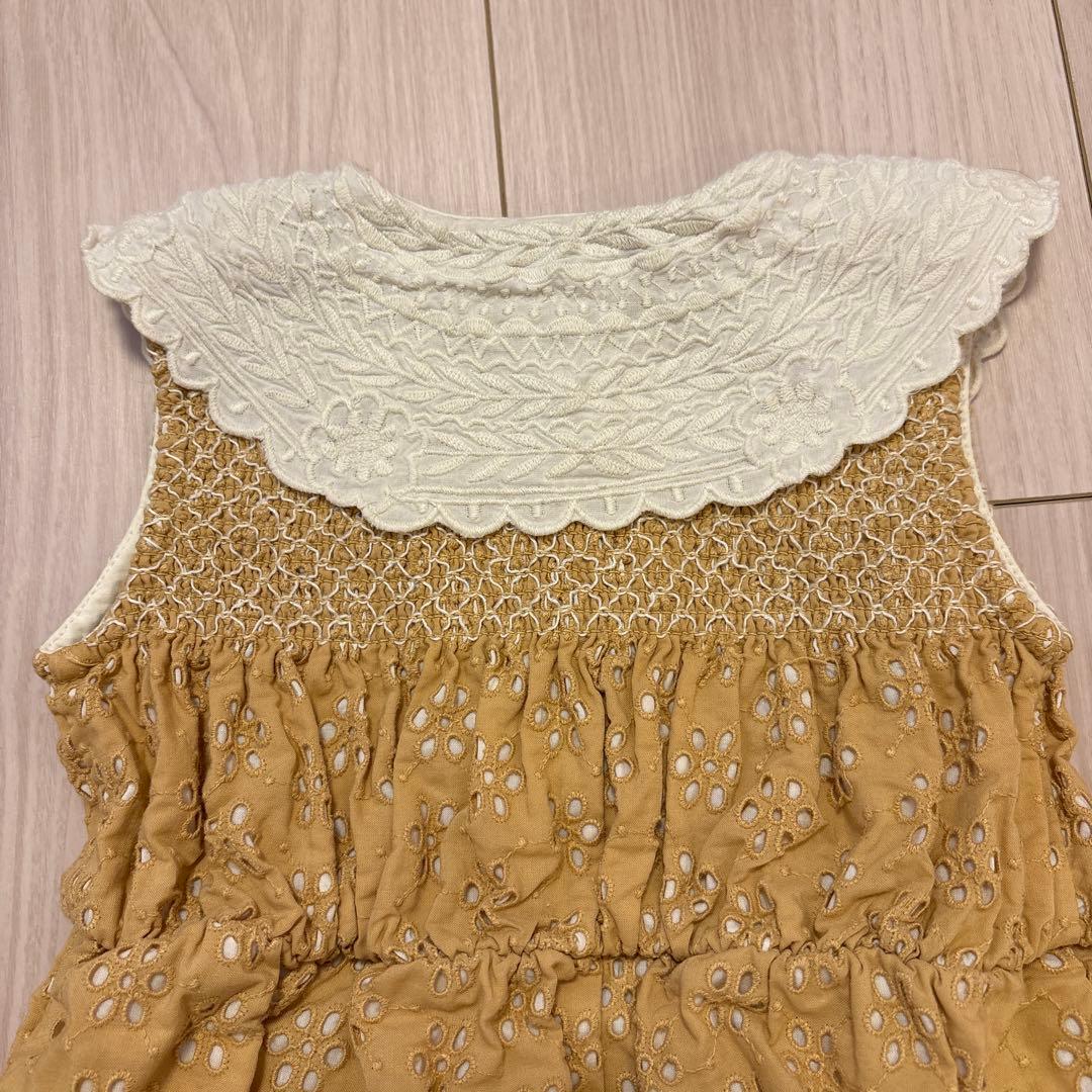 コントンさんへ　Bebe organicネイビー ベロアコットンロンパース