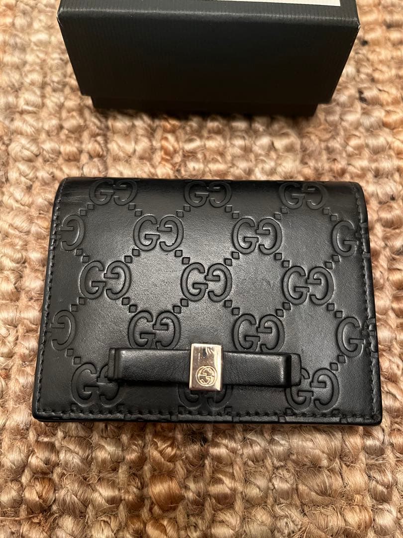 GUCCI ブラック レザー 名刺入れ
