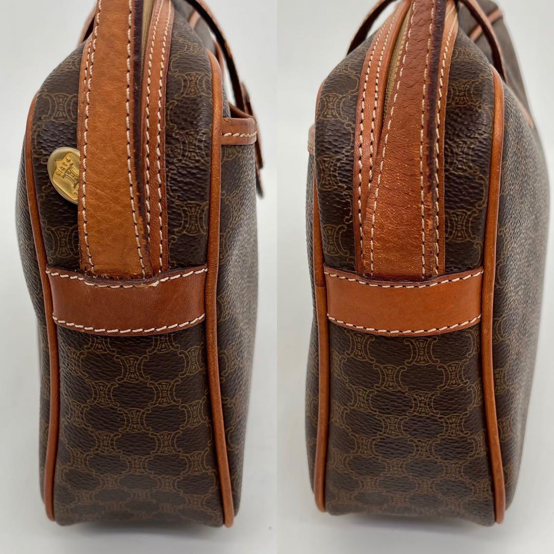 【美品】CELINE ショルダーバッグ 斜めがけ マカダム柄 トリオンフ PVC