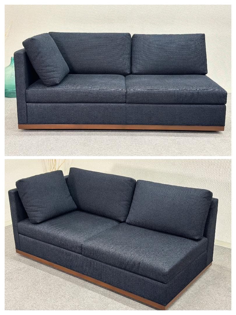 ■リッツウェル■GINA　モジュラー　3Pソファ　セパレート　ファブリック　濃紺