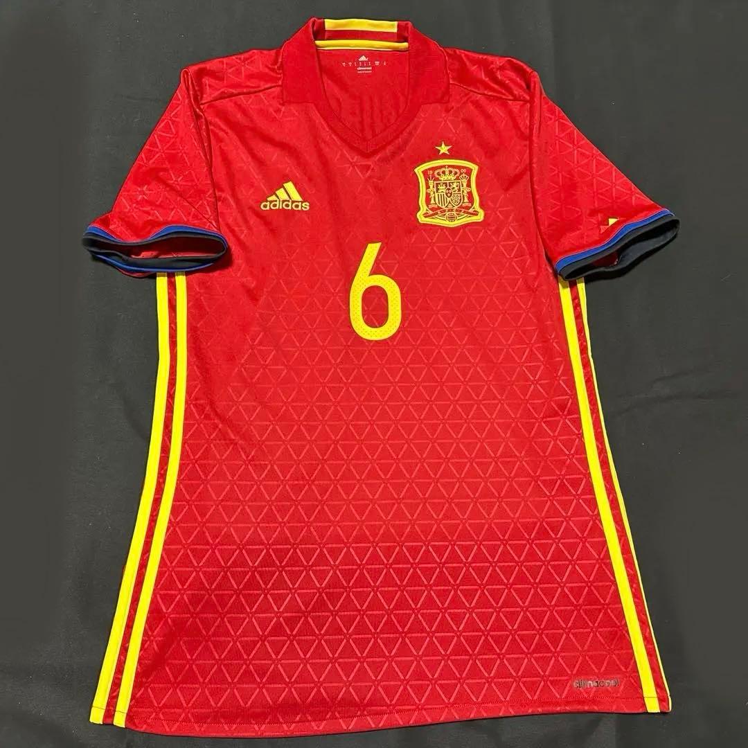 【正規品／美品】スペイン代表 ホーム2016 ユーロモデル 6 イニエスタM