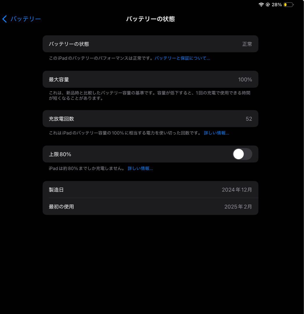 iPadPro M4 11インチ シルバー 256GB バッテリー残量100%