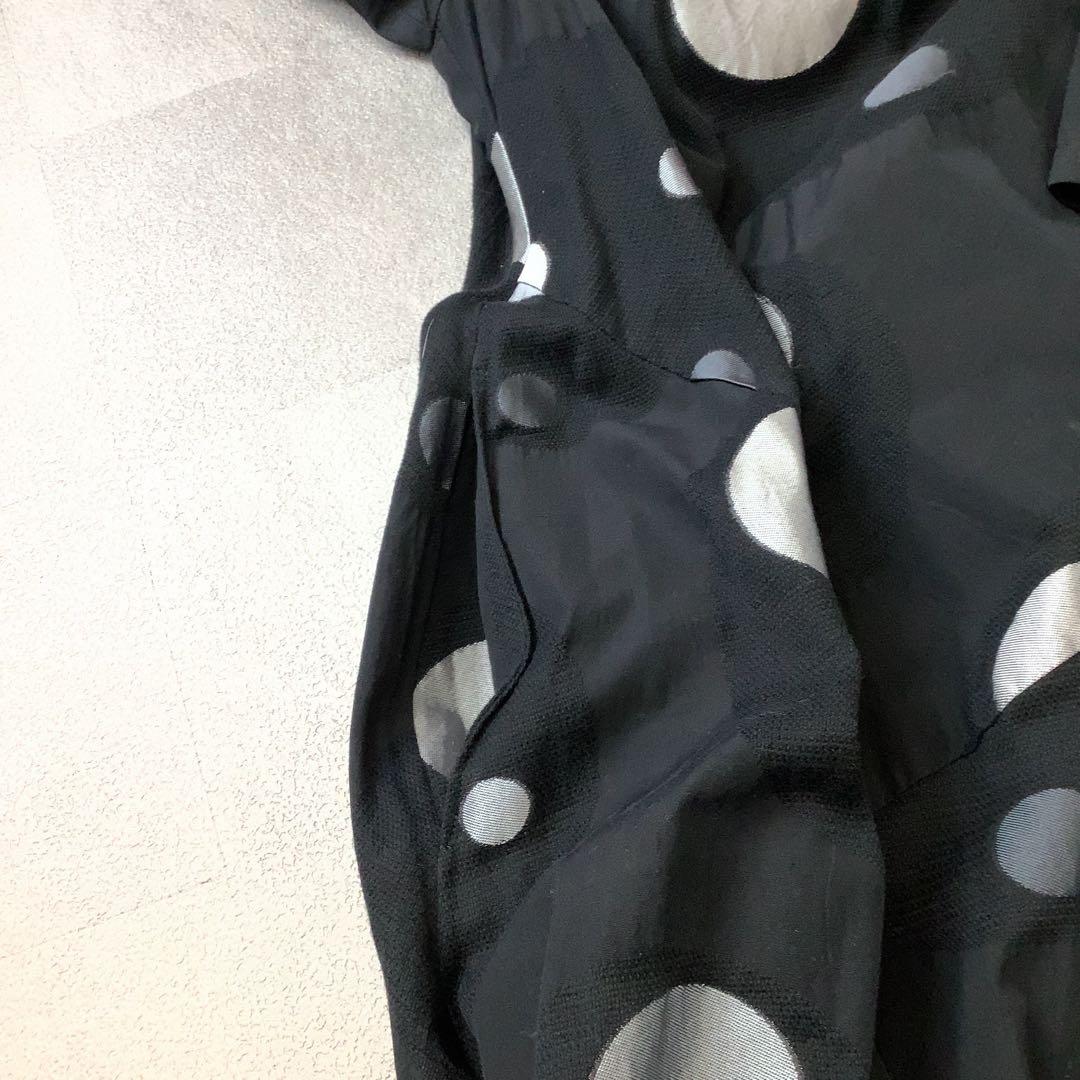 美品 慈雨 センソユニコ ランダムドット アシンメトリー デザイン ワンピース