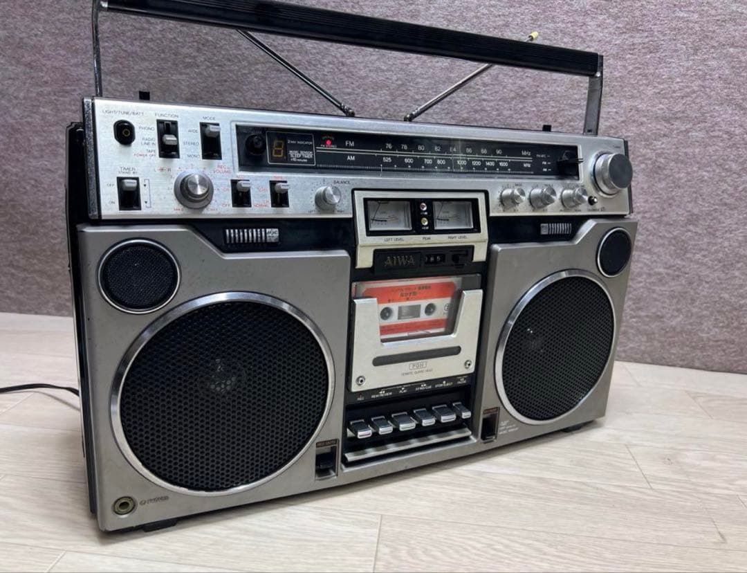 希少AIWAラジカセ CS-80 昭和レトロ ラジカセ 中古動作品 ビンテージ