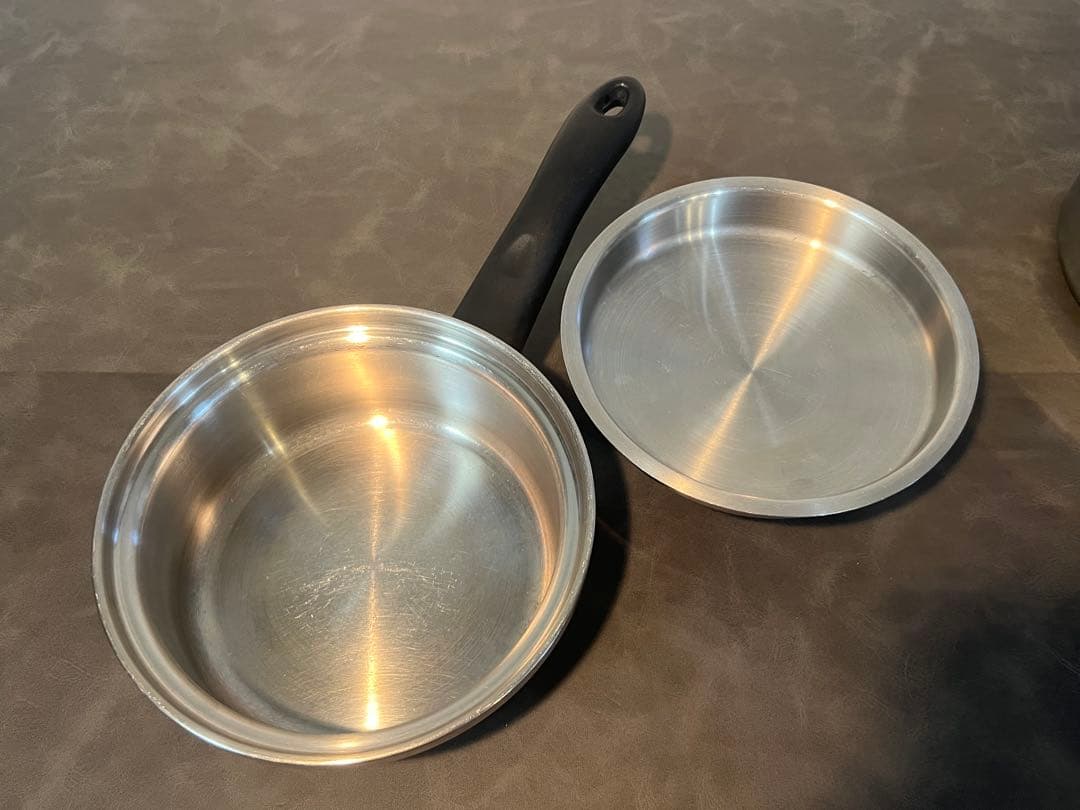 【動作良品】アムウェイ クィーン 豪華4点セット（ソースパン3点＋レンジ）旧型