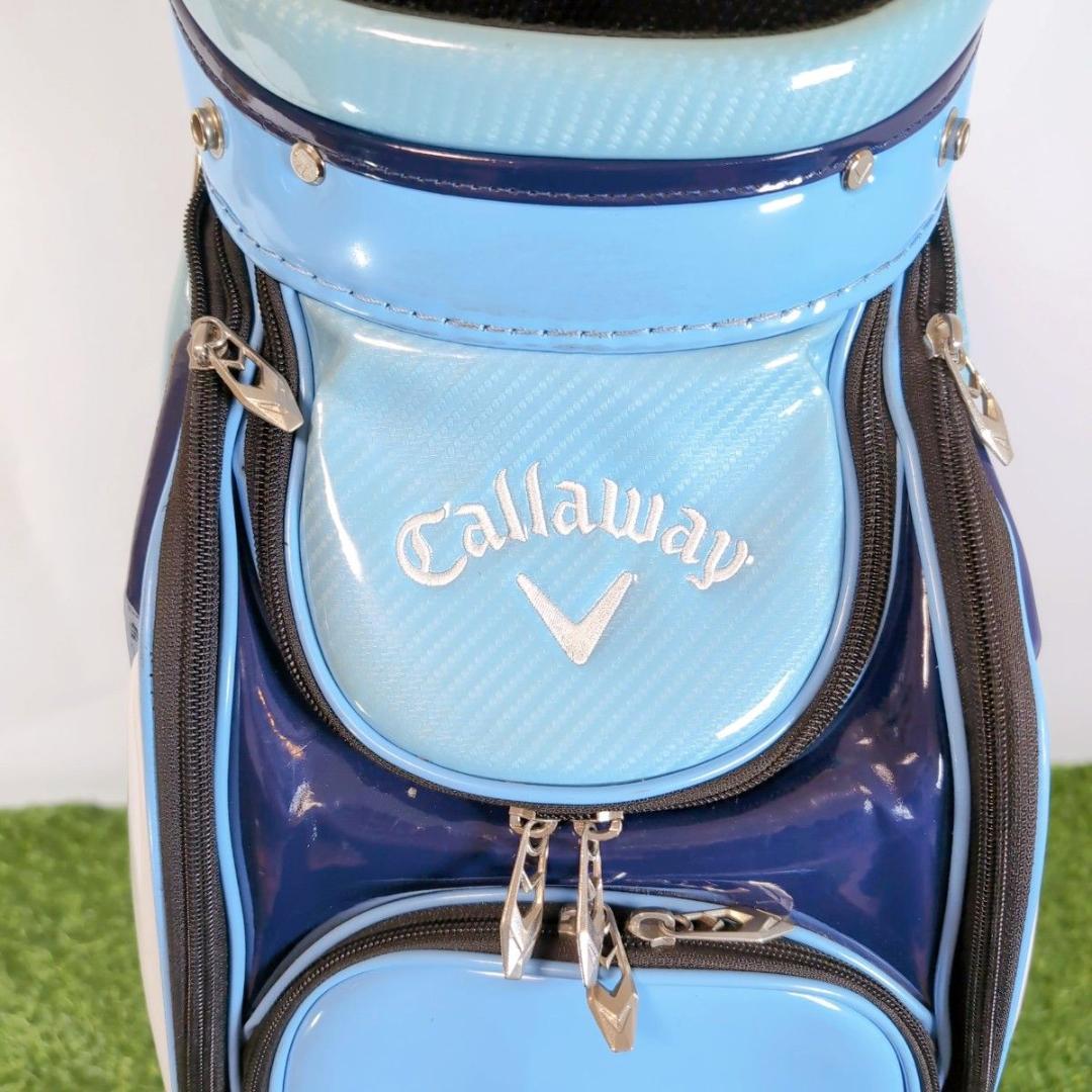 Callaway キャロウェイ ゴルフ キャディバッグ エナメル 青 白 ブルー