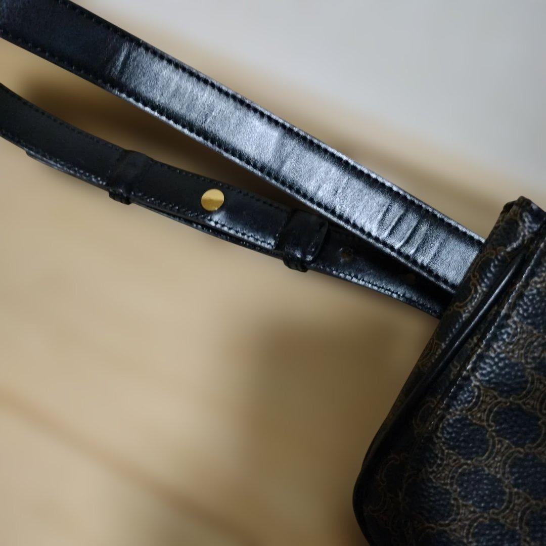 CELINEブラックドットパターンボディウエストバッグ