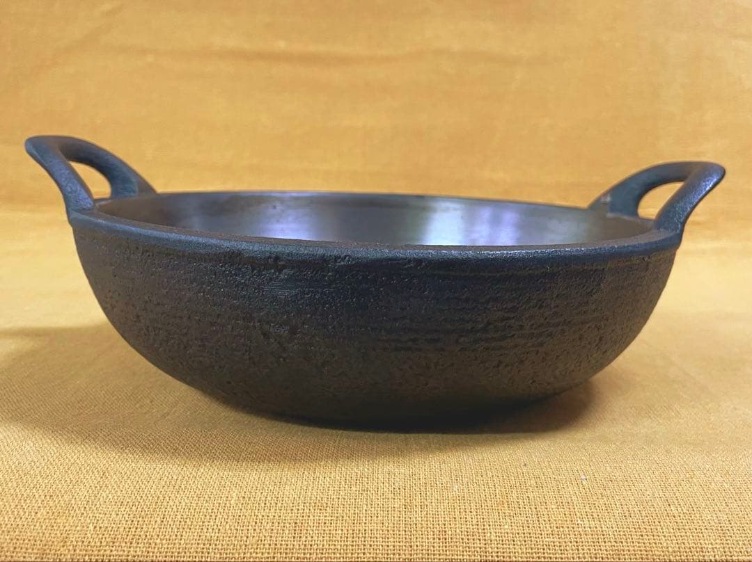 早い者勝ち‼️山王堂 久慈 砂鉄鍋 小ぶり 内径20cm 天ぷら鍋 南部鉄器 鋳鉄