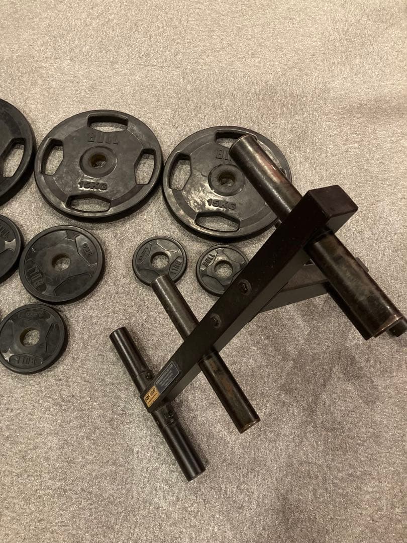 【引き取り限定】 3Dスミスマシン&BULLラバープレート117.5kgセット