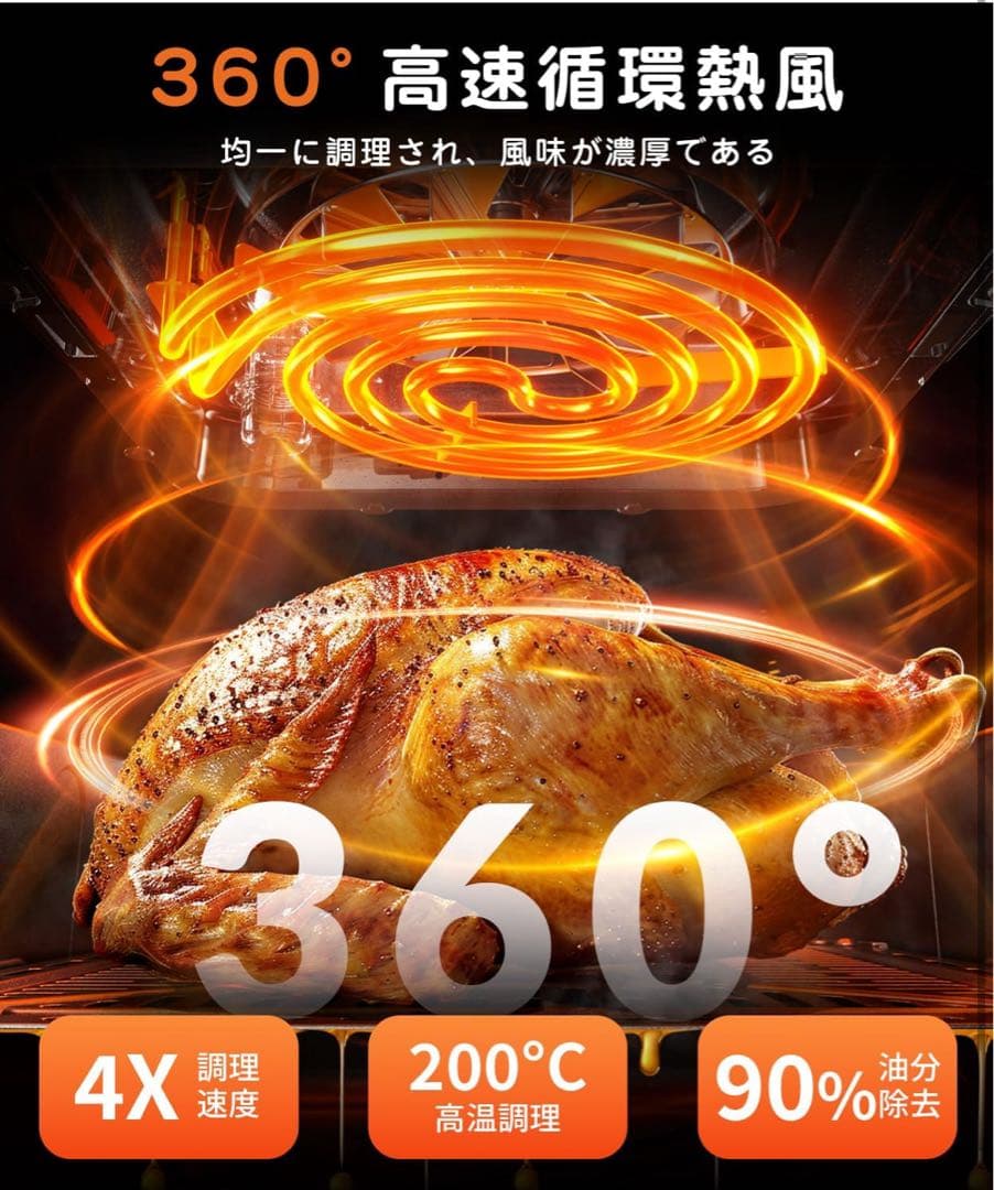 ノンフライヤー 360°高温循環熱風