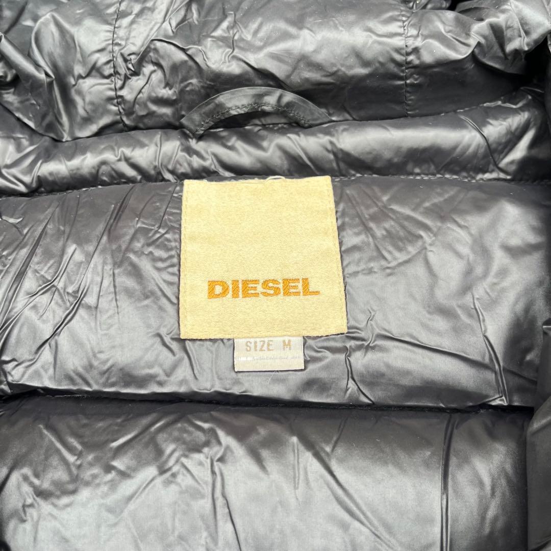 【金タグ】DIESEL ディーゼル ダウンジャケット ロゴパッチ 黒 M