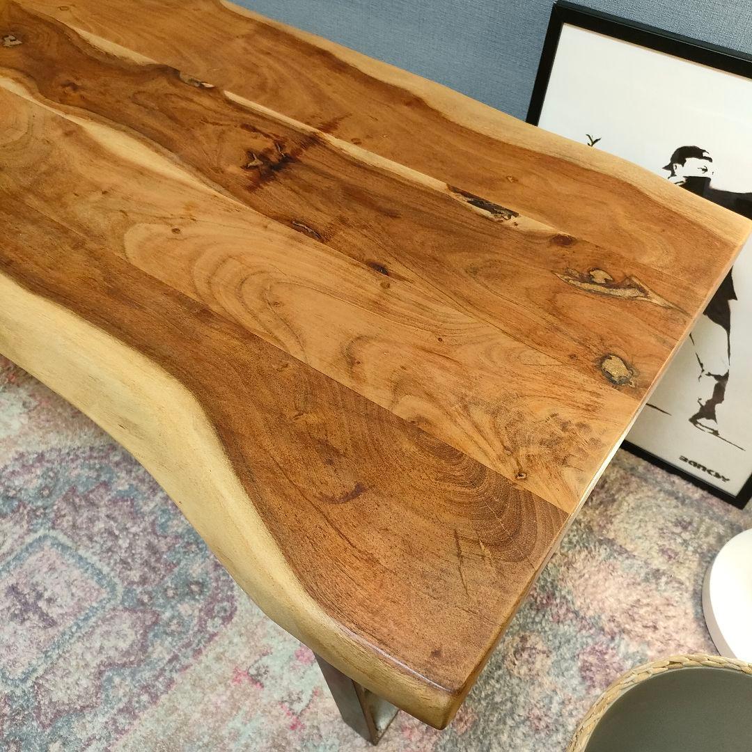 NOCE ノーチェ アカシア天然木無垢材 コーヒーテーブル アイアン脚