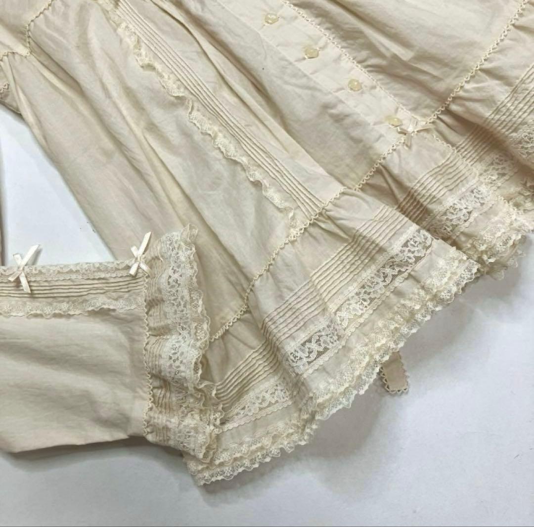 ピンクハウス 生成 レース使い 豪華綿ローンブラウス