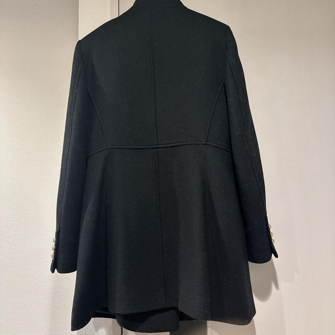 ZARA 新品 ウールダブルブレストコート ゴールドボタン L