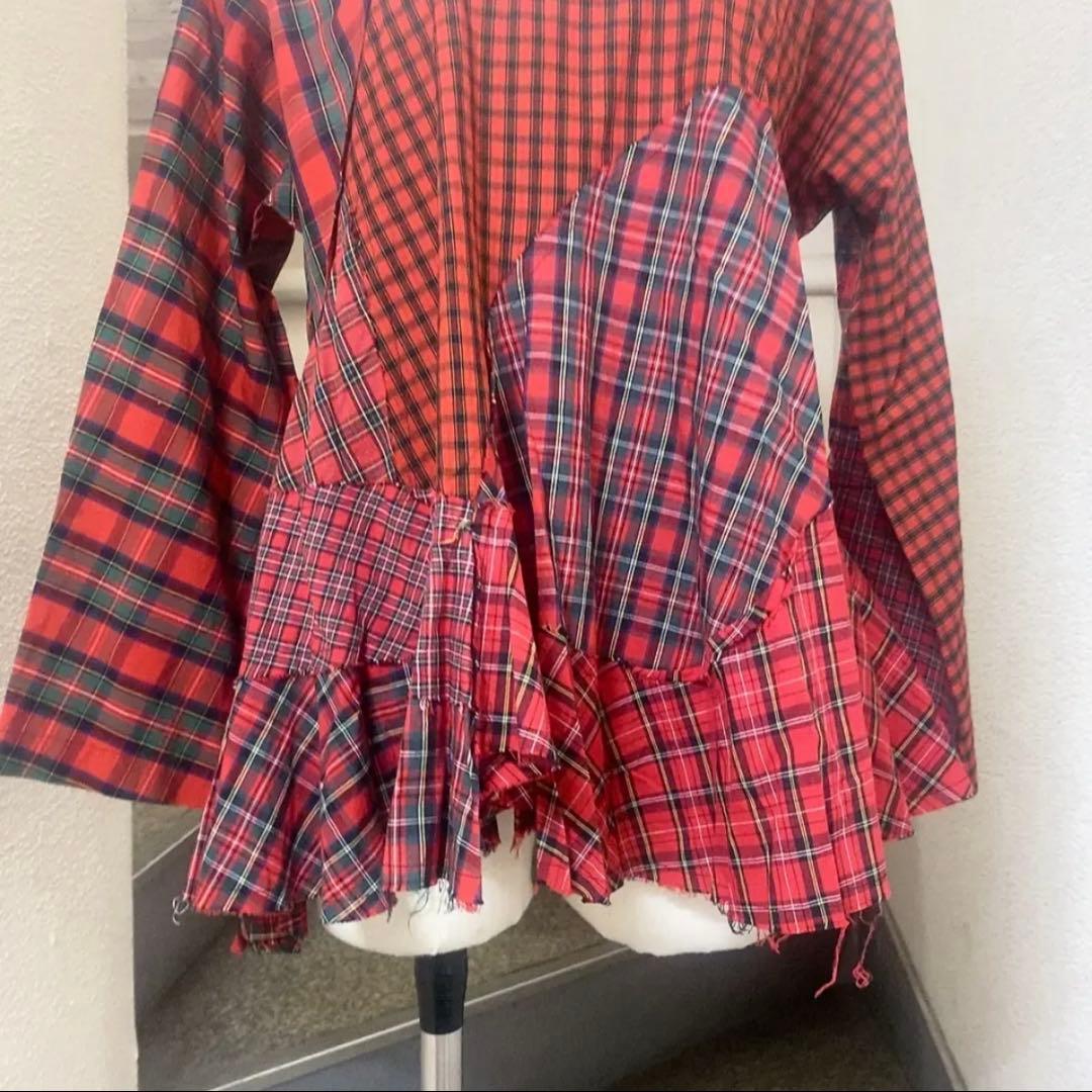 タオ　コムデギャルソン　クレイジー　赤色　チェック　 TAO