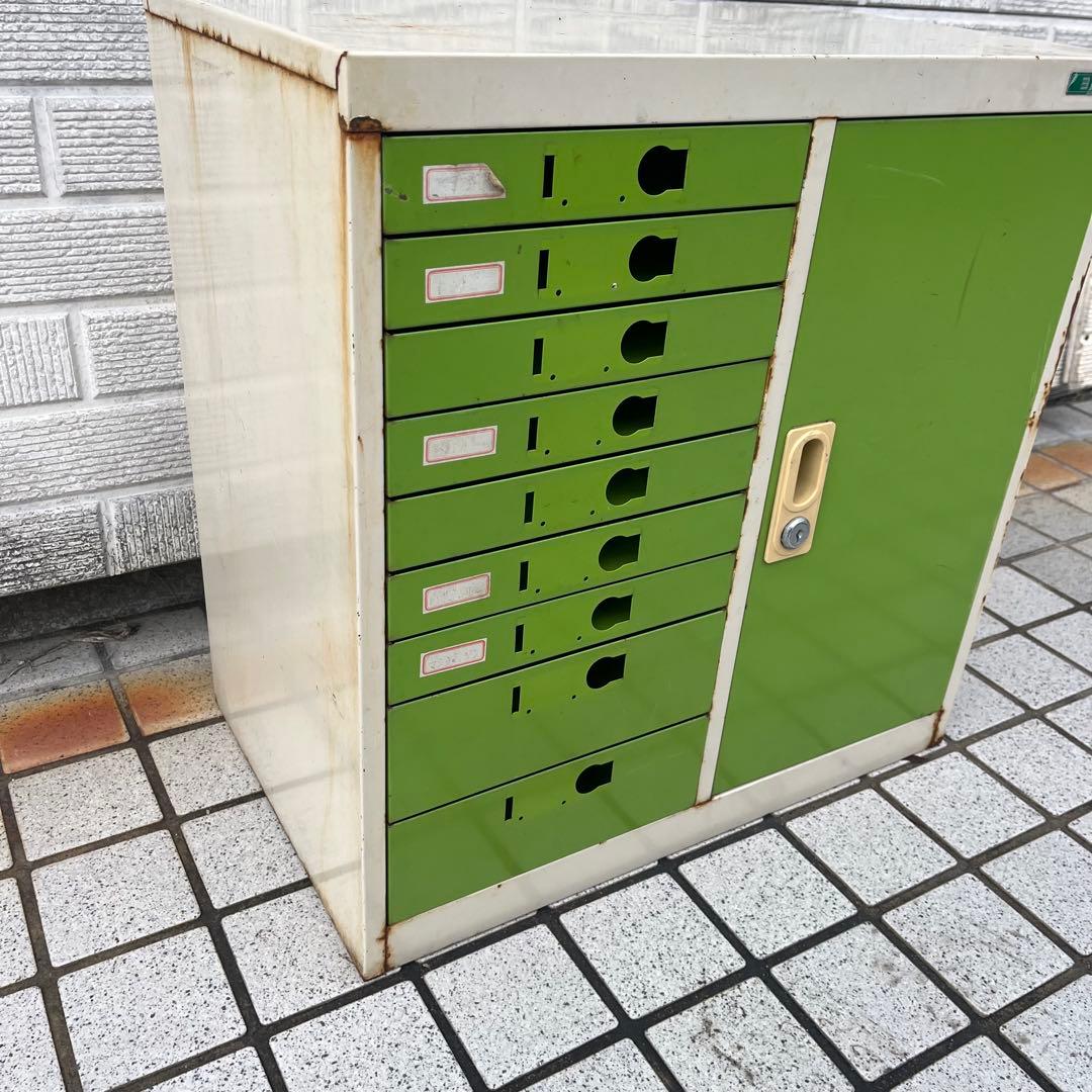 【アンティーク】昭和レトロ ヨドコウ スチールキャビネット レターケース 古道具
