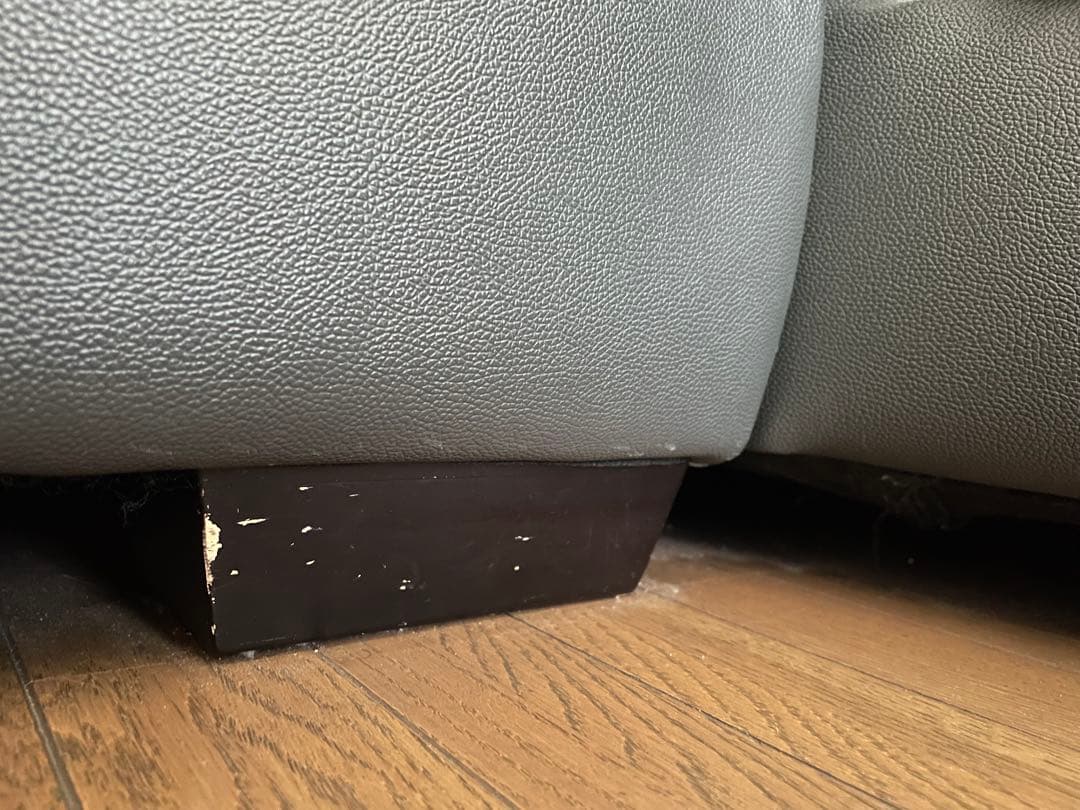 グレー L字型 ファブリックソファ