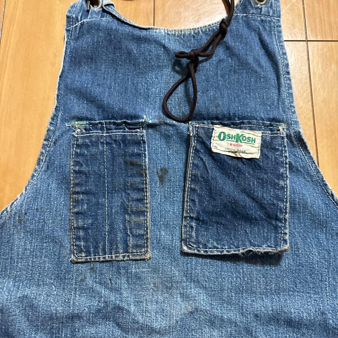vintageデニム生地ワークエプロンoshkosh special