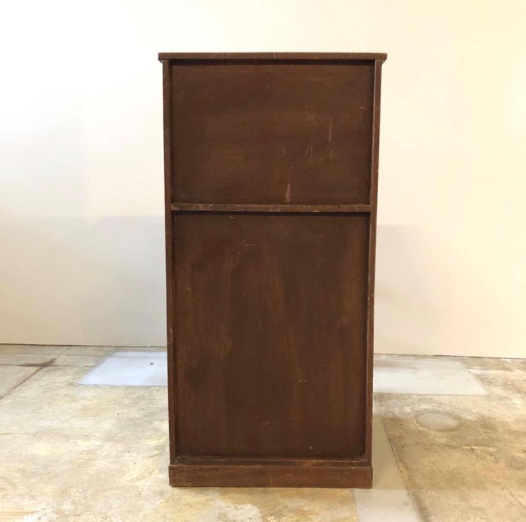 木製キャビネット　昭和レトロ　桐材家具　書類棚　リビング　収納　引出し　観音開き