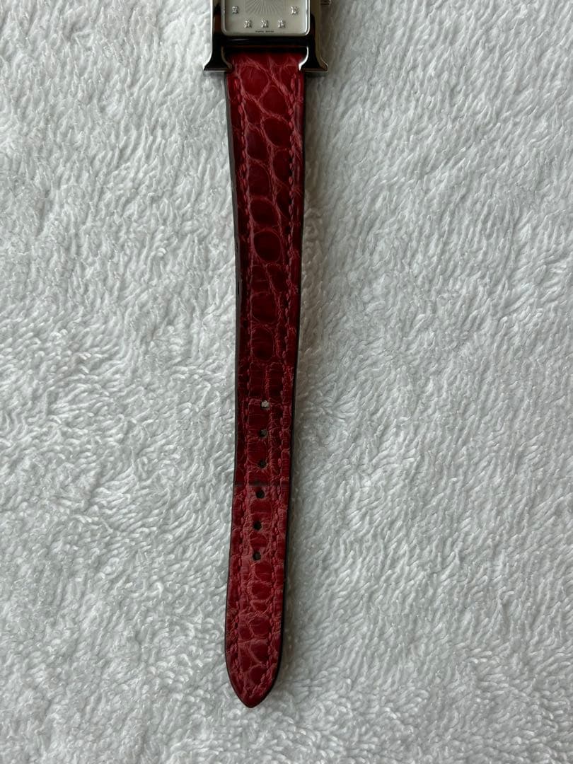 未使用に近いエルメス Hウォッチミニ HH1.110 11Pダイヤ シェル文字盤