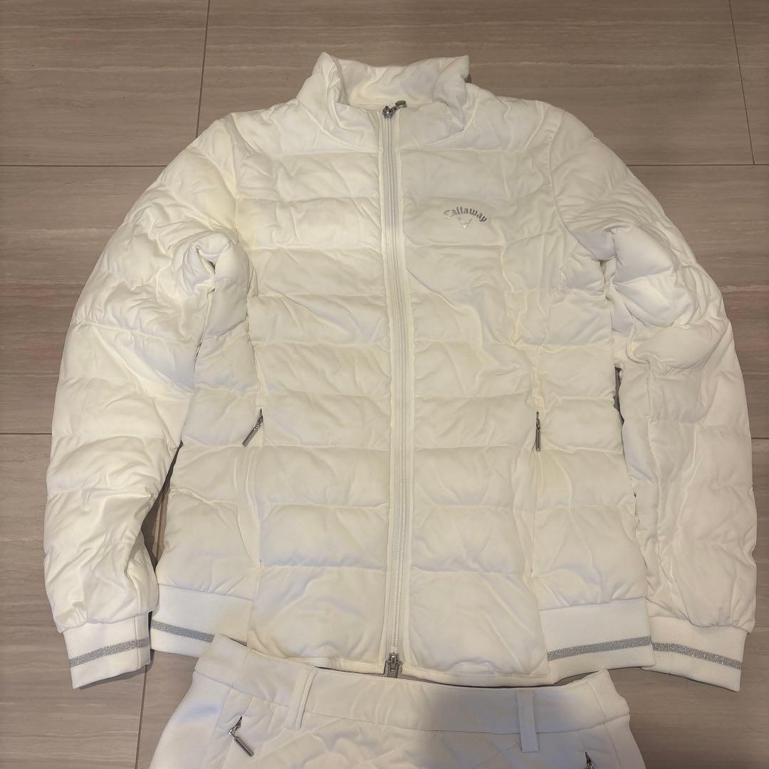 美品　Callaway ホワイト 中綿　スカート　ジャケット　セット