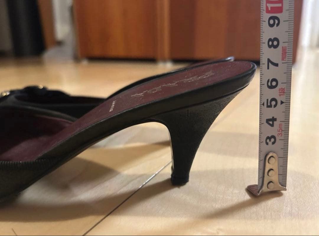 PRADA スタッズ ビジュー ミュール 37 ポインテッド ヒール