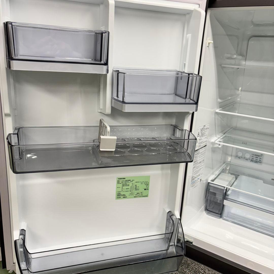 540東芝2024年製 大型冷蔵庫 ガラス割れあり 完動品　300L強　自動製氷