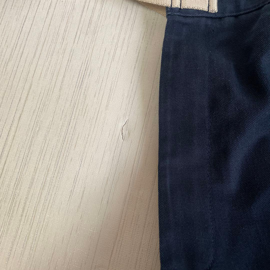 ♯ メゾンエウレカ　ヴィンテージ　リワークチノ　ワイドパンツ　ラップ　ネイビーS