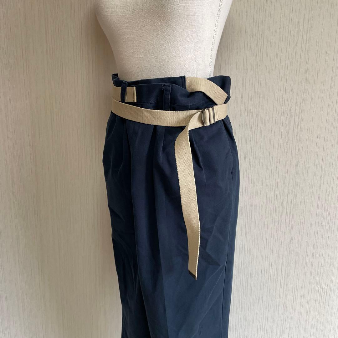 ♯ メゾンエウレカ　ヴィンテージ　リワークチノ　ワイドパンツ　ラップ　ネイビーS