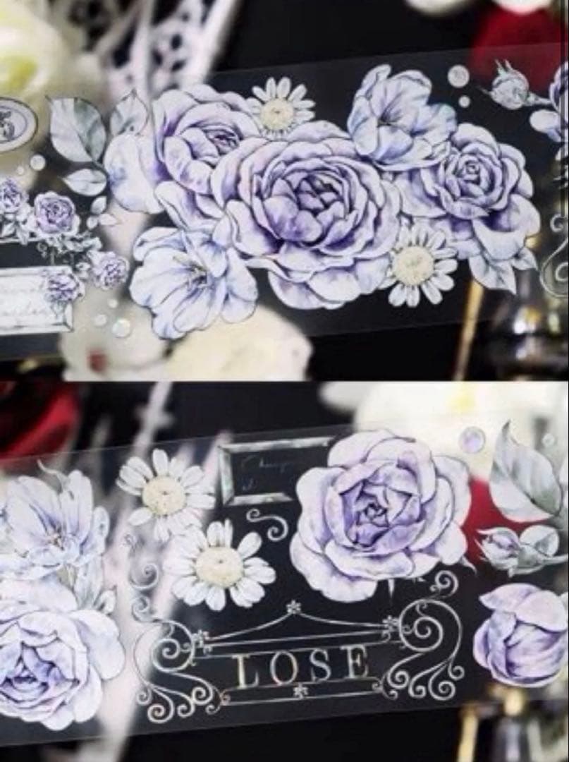 贝壳光 6cm×5m 迷失花园紫 海外マスキングテープ　海外マステ　花