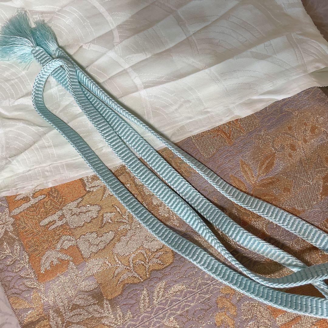 訪問着　フルセット　枝垂れ柳　地紙　丸紋　叩き染　着物　I2