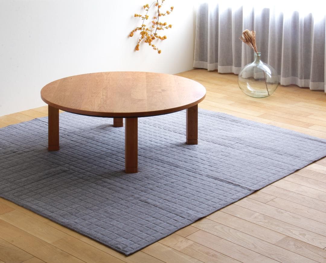 定価22万円 家具の里【国産】 家具調こたつ 円形110cm丸 ブラックチェリー