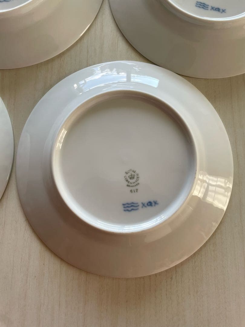 17cm ロイヤルコペンハーゲン ブルーフルーテッド ハーフレース 皿 5枚