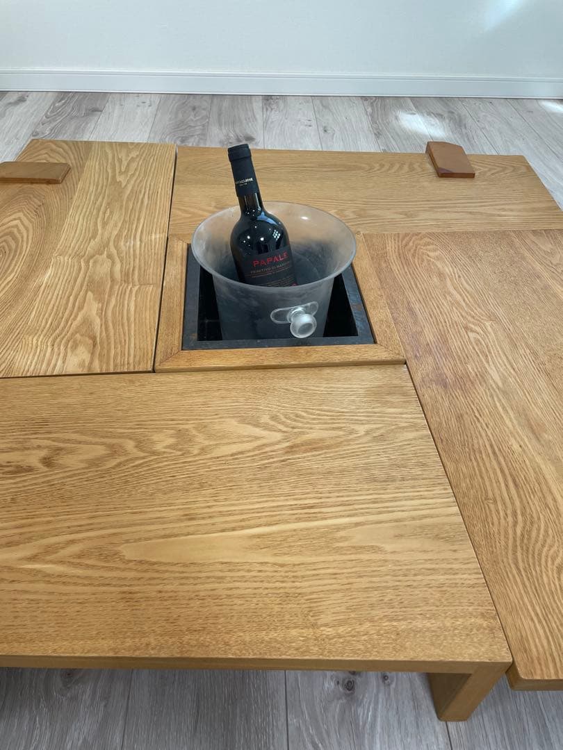 ACTUS モダン座卓 4卓 + 中央囲炉裏付き 5点セット-ACTUS 天然木