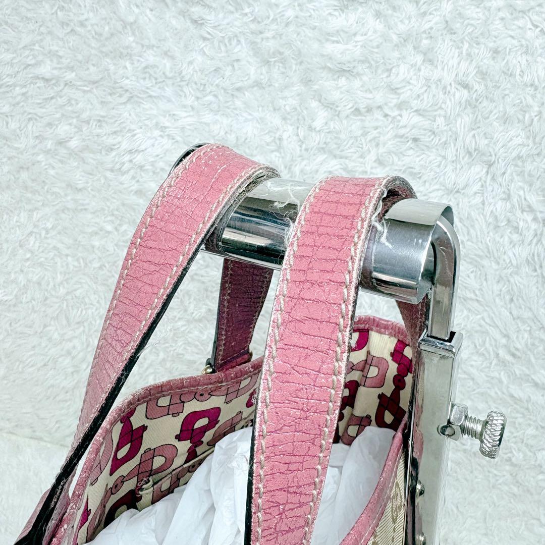 GUCCI 139261 GGキャンバス トートバッグ ピンク ハンドバッグ