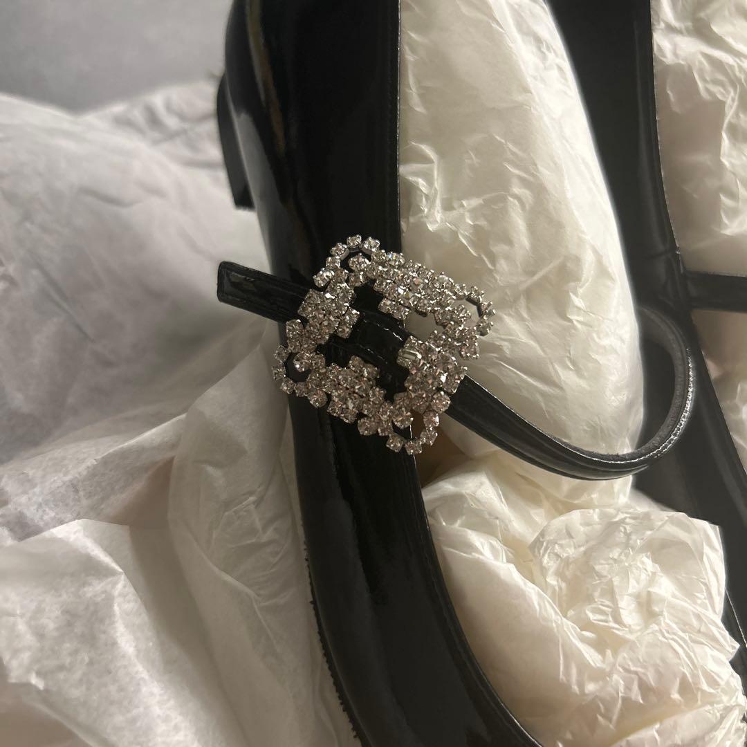 【最終価格新品】OHGA☆メリージェーン　フラットシューズ　ブラック　サイズ24