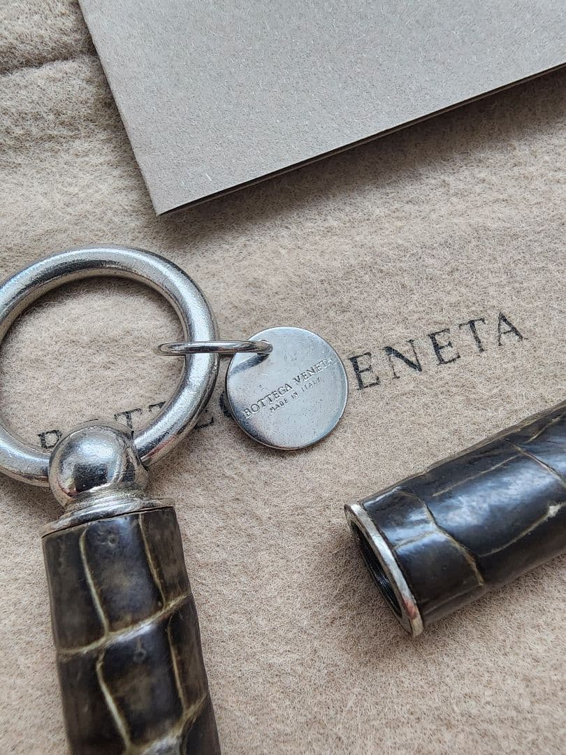 綺麗 ボッテガヴェネタ　編み込み 　 キーリング 　キーホルダー クロコダイル
