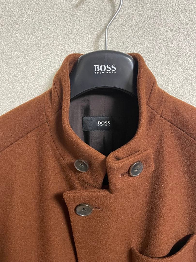 【ほんやべ】HUGO BOSS ブラウン ピーコート・ウールコート