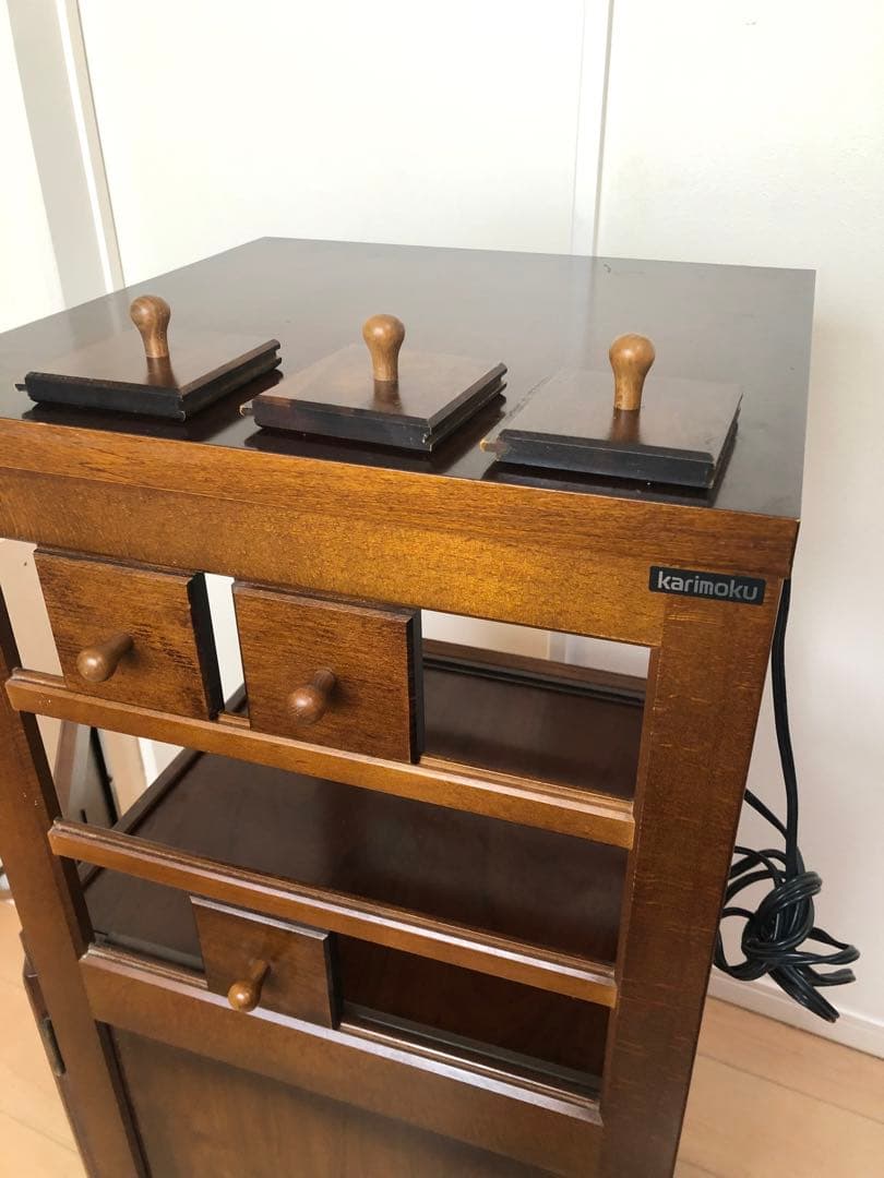 Kazカリモク　キッチンラック レンジ/炊飯器棚44x105x45