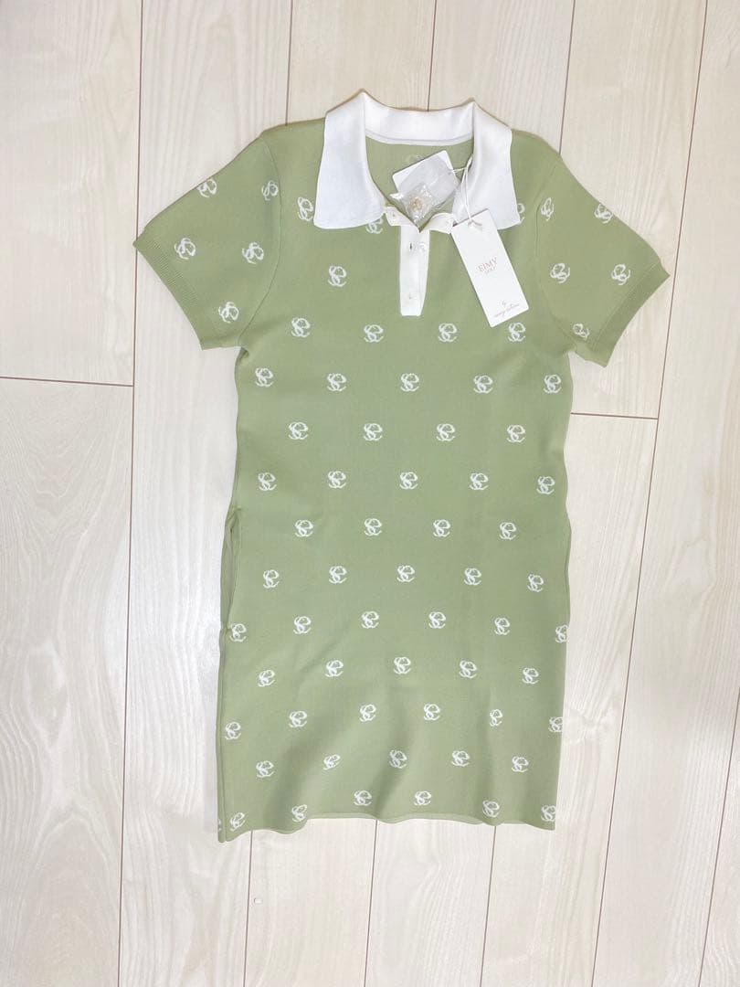 【未使用】EIMYGOLF ゴルフウェア ミニワンピース グリーン ポケット付