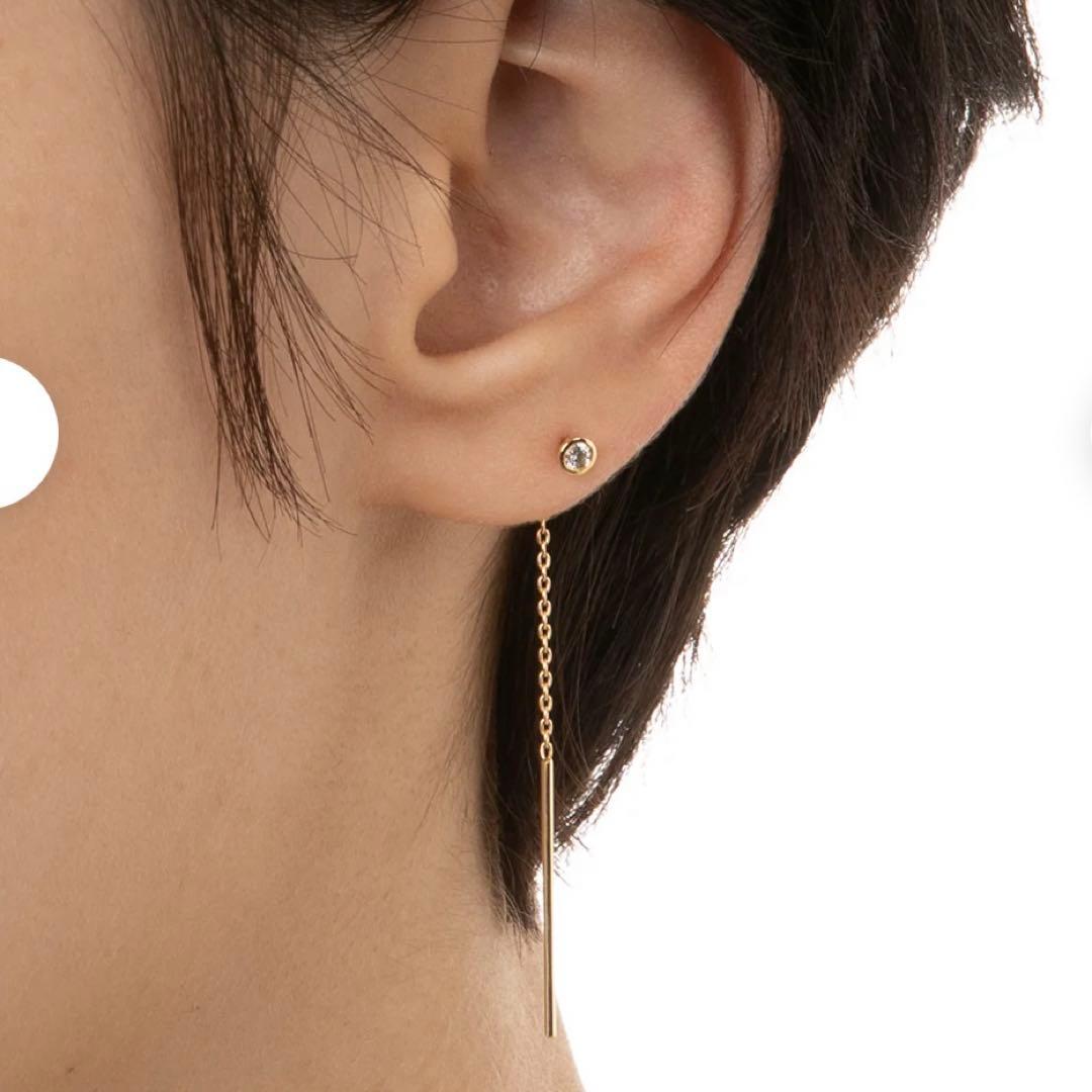 ダイヤモンド チェーン ピアスSサイズ　シルバー