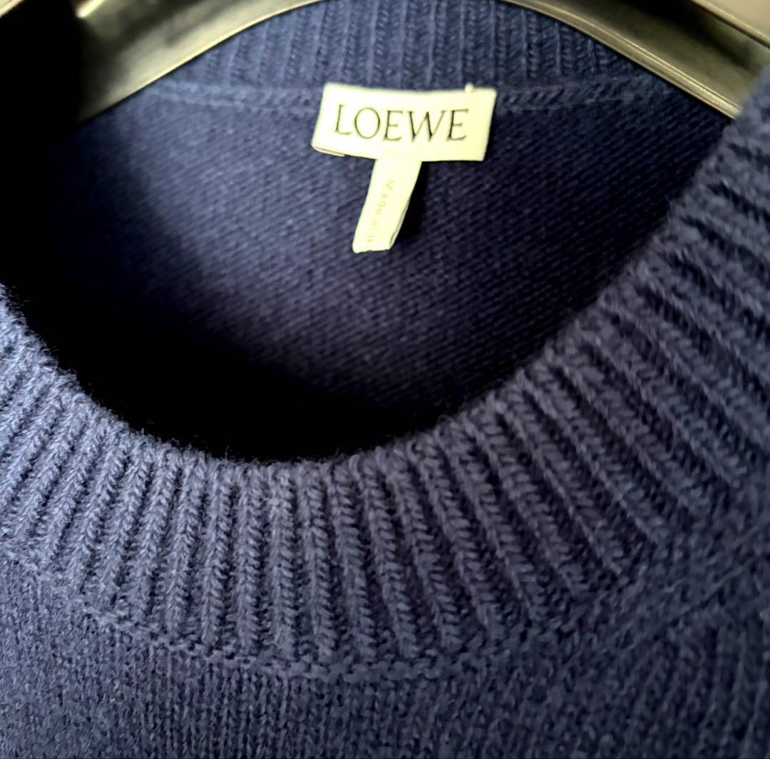LOEWE ダークネイビー クルーネックセーターXL
