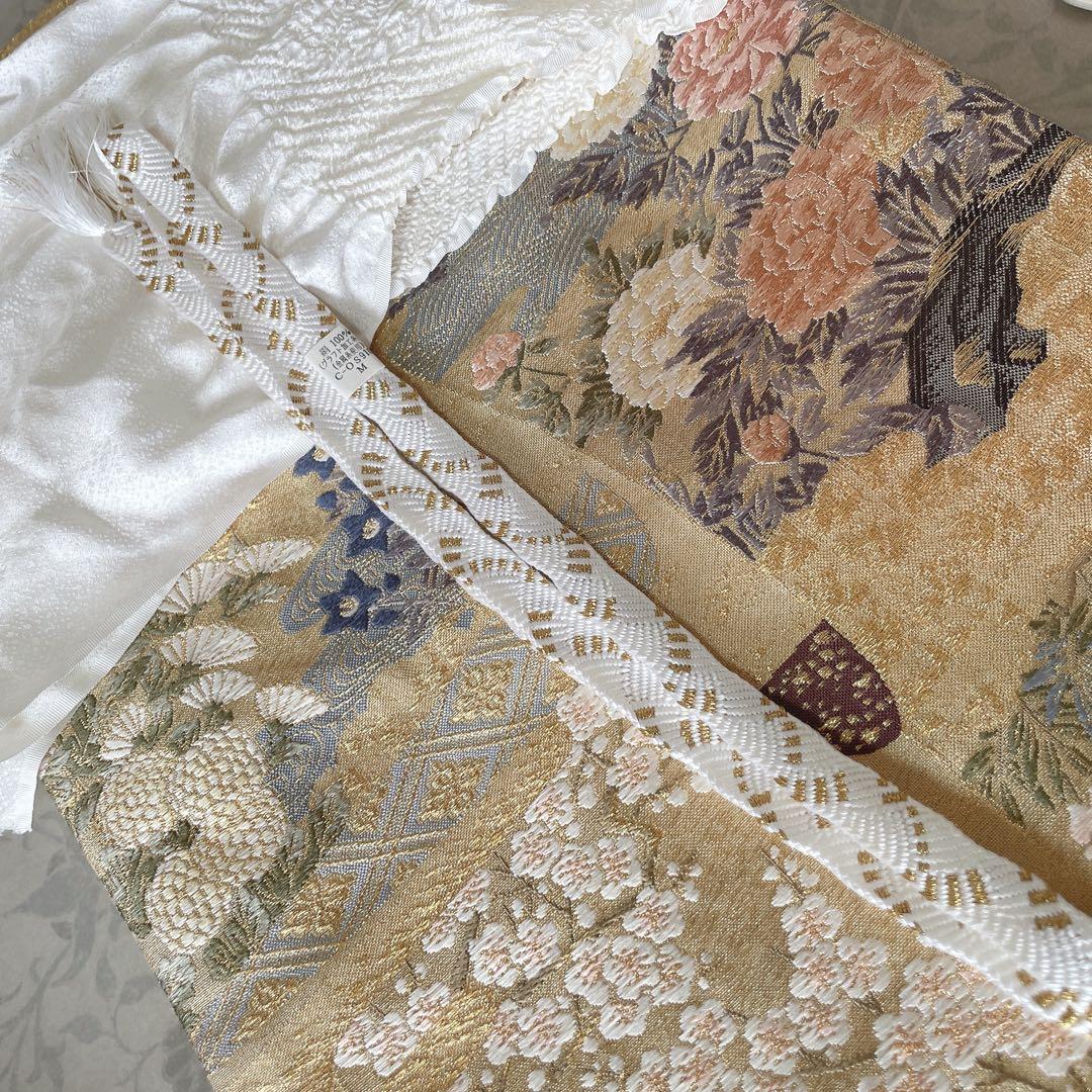 色無地　フルセット　唐草地紋　水色　シンプル　礼装　カジュアル　着物　I9