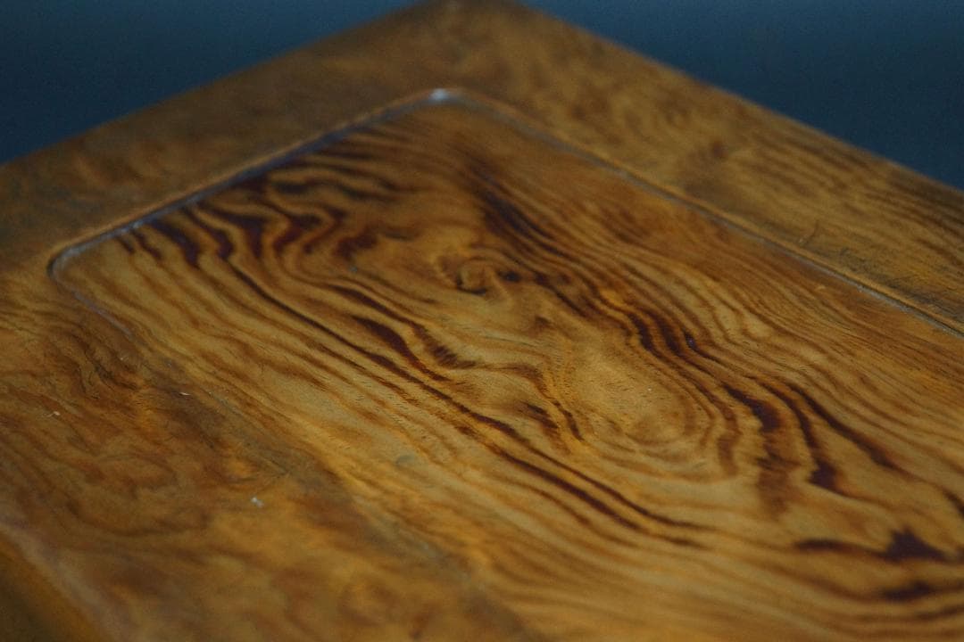 木製 肥松製 石谷作 盆 刳り貫き煎茶盆 長方盆 煎茶道具