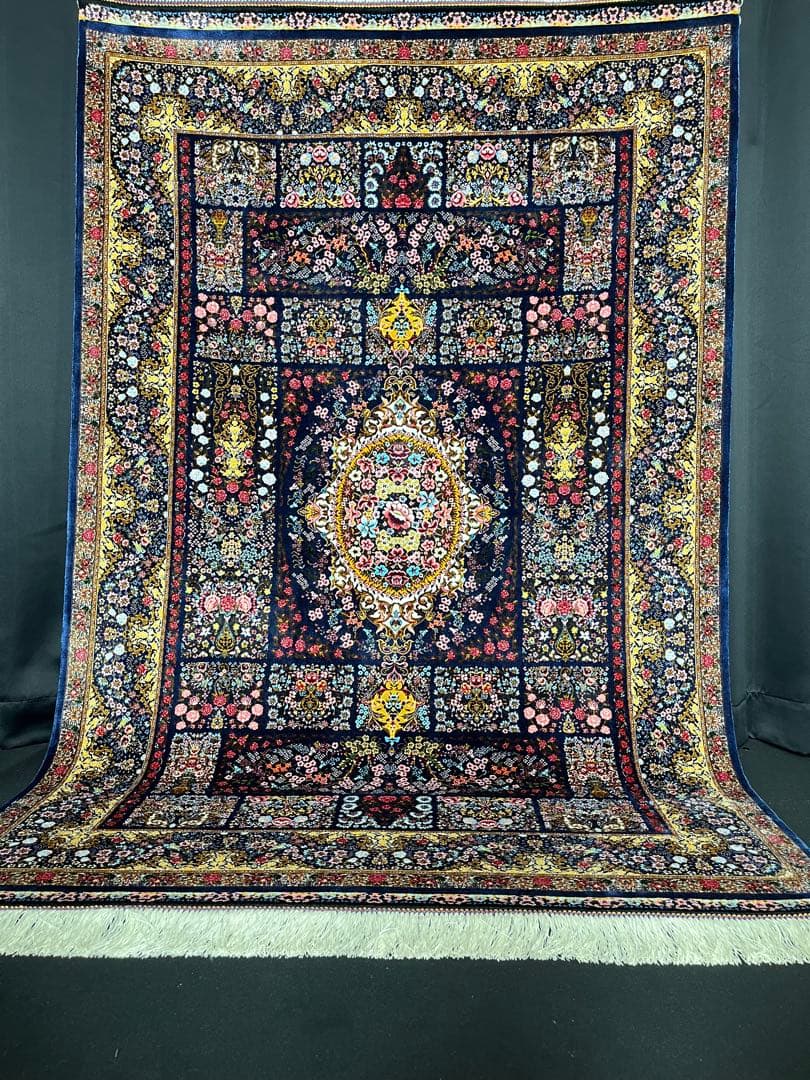 最高級 ペルシャ絨毯シルク イラン クム産 約216万ノット81×121cm