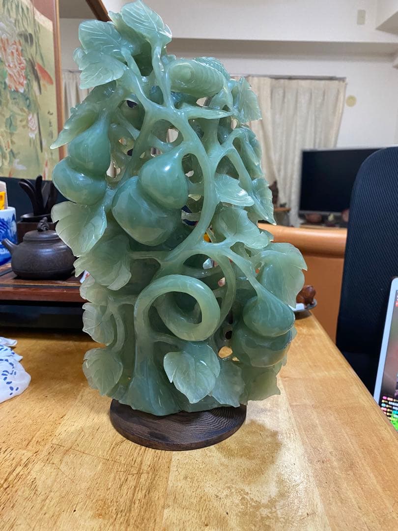 和田玉 和田碧玉 中国美術 龍と瓢箪 天然石