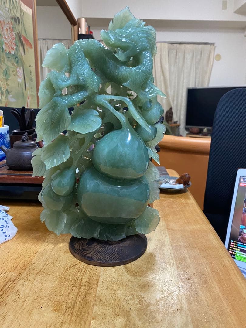 和田玉 和田碧玉 中国美術 龍と瓢箪 天然石